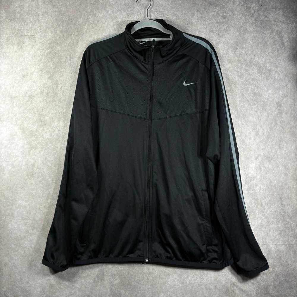 Nike Epic Training Jacket Mens Size 2XL Black Full Zip Athleisure Outdoor Swoosh
